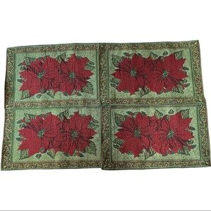 Set of 4 Christmas Poinsettias 20x12 Placemats